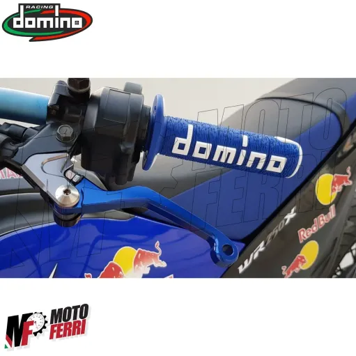 MF4562 Manopole Domino A360 Blu / Bianco Universali Cross Yamaha Honda KTM TM