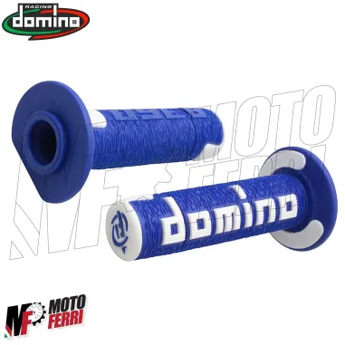 MF4562 Manopole Domino A360 Blu / Bianco Universali Cross Yamaha Honda KTM TM