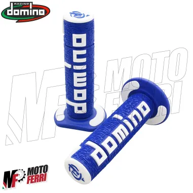 MF4562 Manopole Domino A360 Blu / Bianco Universali Cross Yamaha Honda KTM TM