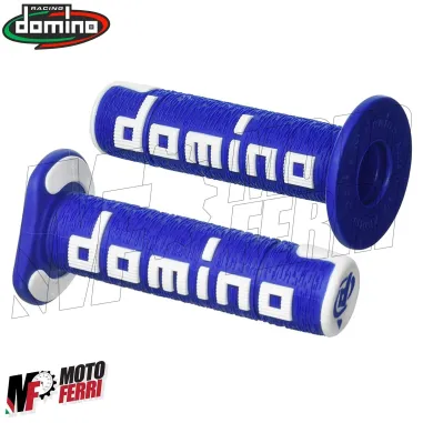 MF4562 Manopole Domino A360 Blu / Bianco Universali Cross Yamaha Honda KTM TM