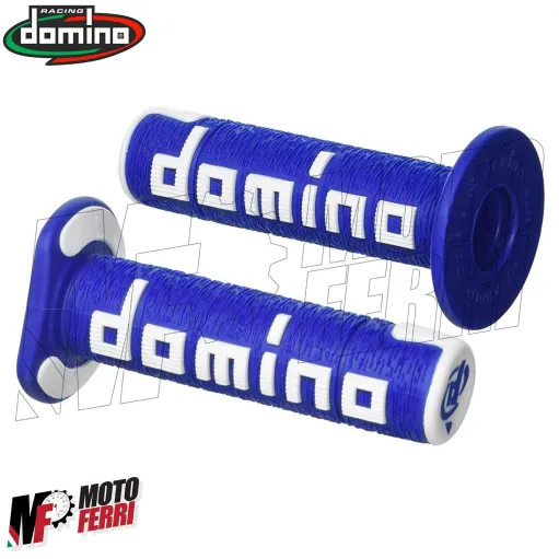 MF4562 Manopole Domino A360 Blu / Bianco Universali Cross Yamaha Honda KTM TM