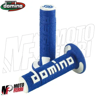 MF4562 Manopole Domino A360 Blu / Bianco Universali Cross Yamaha Honda KTM TM