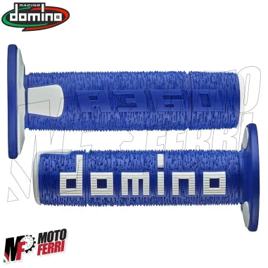 MF4562 Manopole Domino A360 Blu / Bianco Universali Cross Yamaha Honda KTM TM