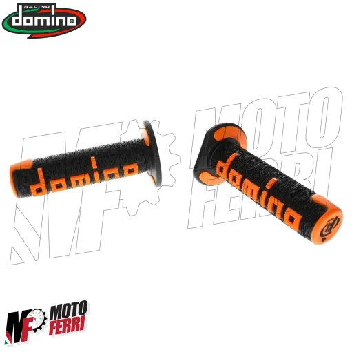 MF4563 Manopole Domino A360 Nero/Arancione Universali Cross KTM Honda Yamaha