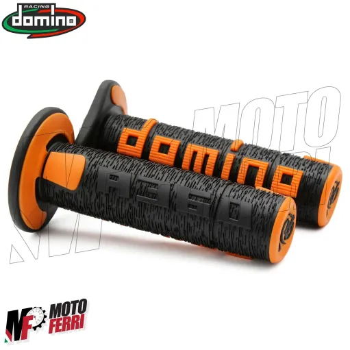 MF4563 Manopole Domino A360 Nero/Arancione Universali Cross KTM Honda Yamaha