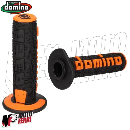 MF4563 Manopole Domino A360 Nero/Arancione Universali Cross KTM Honda Yamaha