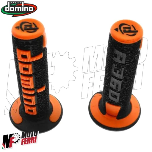 MF4563 Manopole Domino A360 Nero/Arancione Universali Cross KTM Honda Yamaha