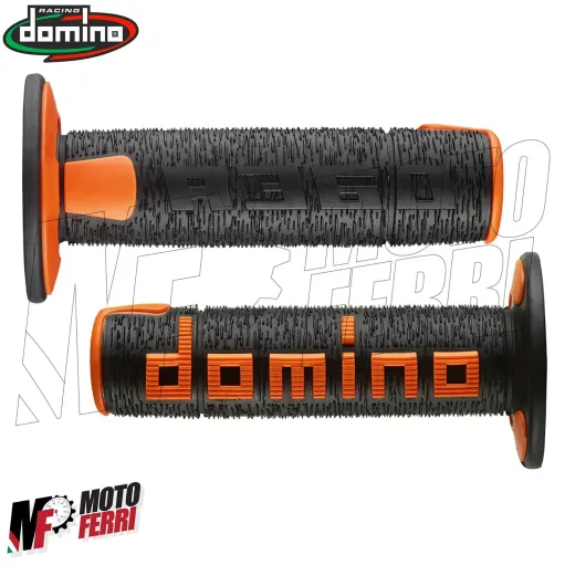 MF4563 Manopole Domino A360 Nero/Arancione Universali Cross KTM Honda Yamaha