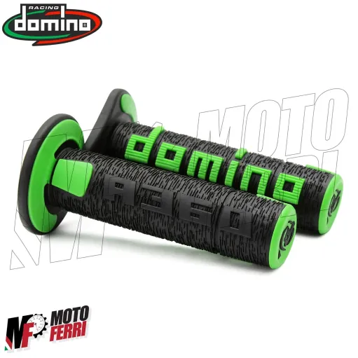 MF4564 - Manopole Domino A360 Nero/Verde Universali Cross Kawasaki Honda Yamaha