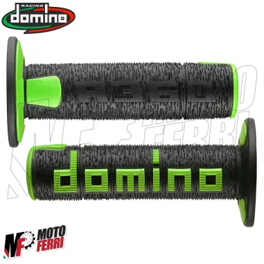 MF4564 - Manopole Domino A360 Nero/Verde Universali Cross Kawasaki Honda Yamaha
