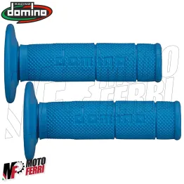 MF2828 - Manopole Domino Azzurro Soft Grips Universali per Moto Cross Yamaha TM 2
