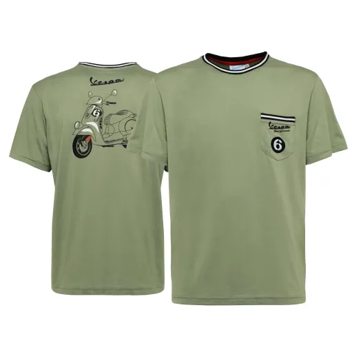 MF4583 - Maglia T-Shirt Verde Originale Piaggio Vespa GTS 6 Giorni Taglia XL
