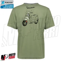 MF4583 - Maglia T-Shirt Verde Originale Piaggio Vespa GTS 6 Giorni Taglia XL 2