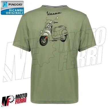 MF4583 - Maglia T-Shirt Verde Originale Piaggio Vespa GTS 6 Giorni Taglia XL