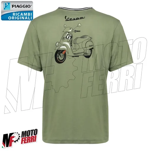 MF4583 - Maglia T-Shirt Verde Originale Piaggio Vespa GTS 6 Giorni Taglia XL