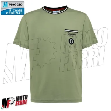 MF4583 - Maglia T-Shirt Verde Originale Piaggio Vespa GTS 6 Giorni Taglia XL
