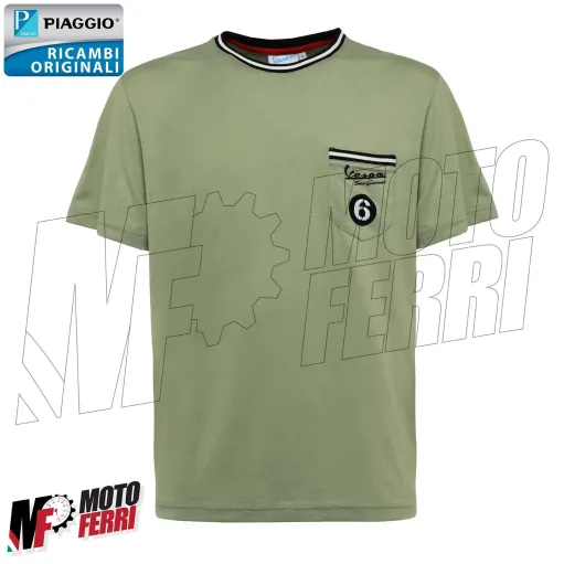 MF4583 - Maglia T-Shirt Verde Originale Piaggio Vespa GTS 6 Giorni Taglia XL