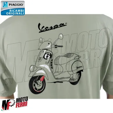 MF4583 - Maglia T-Shirt Verde Originale Piaggio Vespa GTS 6 Giorni Taglia XL
