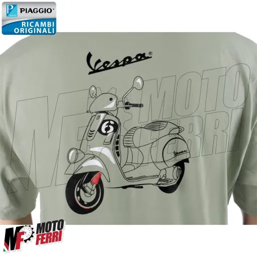 MF4583 - Maglia T-Shirt Verde Originale Piaggio Vespa GTS 6 Giorni Taglia XL
