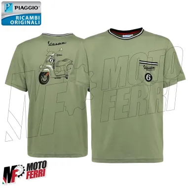 MF4583 - Maglia T-Shirt Verde Originale Piaggio Vespa GTS 6 Giorni Taglia XL