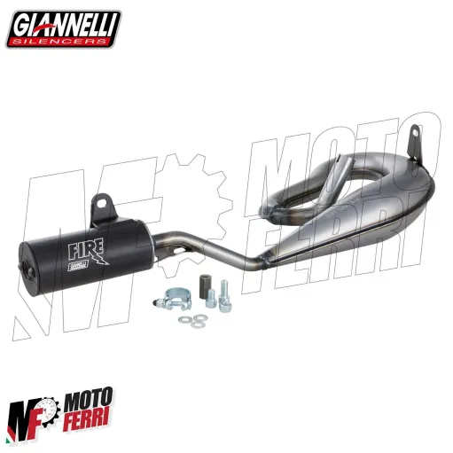 Marmitta Giannelli Fire Serpentone Piaggio 50 CIAO PX FL con Silenziatore Nero