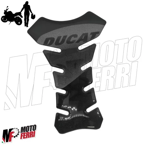 MF1616 Adesivo Protezione Paraserbatoio Nero Logo Ducati Grigio 19 x 13 cm