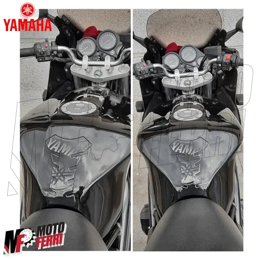 MF1619 Adesivo protezione paraserbatoio nero logo Yamaha grigio 19x13cm