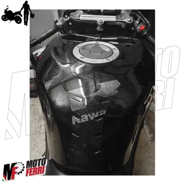 MF1896 Adesivo protezione paraserbatoio nero logo Kawasaki grigio 19 x 13 cm