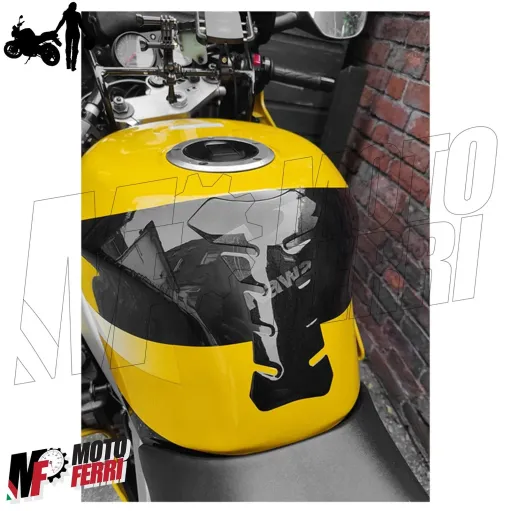 MF1896 Adesivo protezione paraserbatoio nero logo Kawasaki grigio 19 x 13 cm