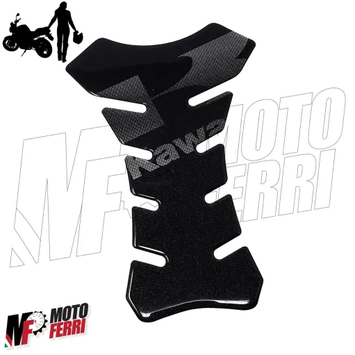 MF1896 Adesivo protezione paraserbatoio nero logo Kawasaki grigio 19 x 13 cm