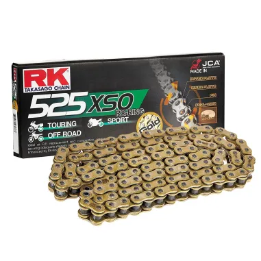 MF4634 Catena Trasmissione Moto RK Passo 525 XSO Gold 120 Maglie con RX-Ring