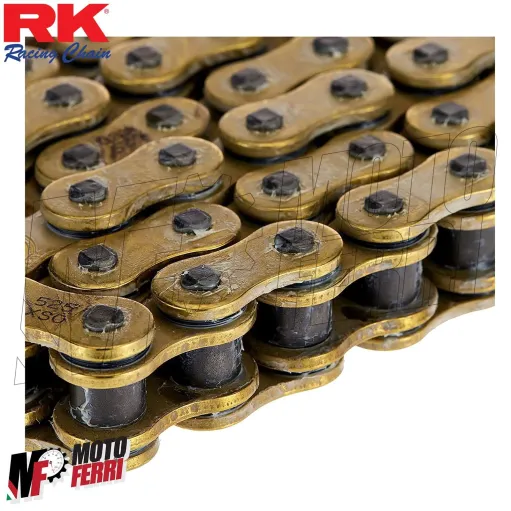 MF4634 Catena Trasmissione Moto RK Passo 525 XSO Gold 120 Maglie con RX-Ring