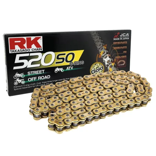 MF4635 Catena Trasmissione Moto RK Passo 520 SO Gold 120 Maglie con O-Ring