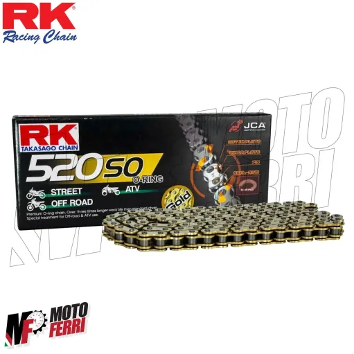MF4635 Catena Trasmissione Moto RK Passo 520 SO Gold 120 Maglie con O-Ring
