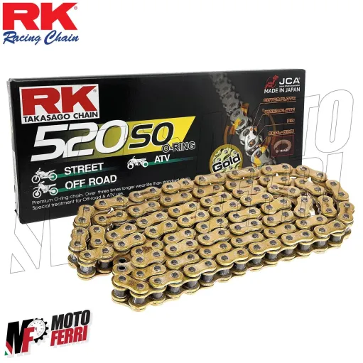 MF4635 Catena Trasmissione Moto RK Passo 520 SO Gold 120 Maglie con O-Ring