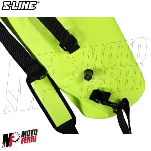 MF4637 - Zaino S-Line Impermeabile 25Lt Verde Fluo per Moto Scooter Cross Enduro