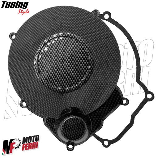 MF4645 Coperchio Carter Volano Carbon Look + Guarnizione per Mot Minarelli AM6