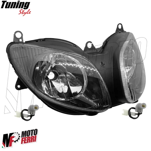 MF4649 Fanale Faro Anteriore Fondo Nero per Yamaha TMax 500 dal 2001 al 2007