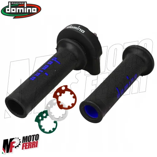 MF4651 Comando Gas Rapido Domino XM2 Blu con 3 Ghiere 2 Fili Univesale Moto
