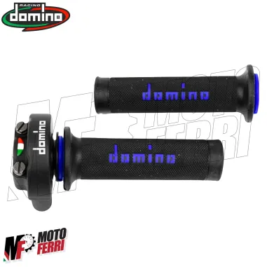 MF4651 Comando Gas Rapido Domino XM2 Blu con 3 Ghiere 2 Fili Univesale Moto