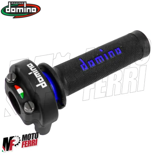 MF4651 Comando Gas Rapido Domino XM2 Blu con 3 Ghiere 2 Fili Univesale Moto