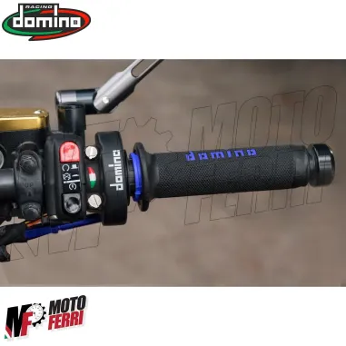 MF4651 Comando Gas Rapido Domino XM2 Blu con 3 Ghiere 2 Fili Univesale Moto
