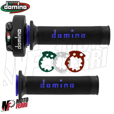 MF4651 Comando Gas Rapido Domino XM2 Blu con 3 Ghiere 2 Fili Univesale Moto
