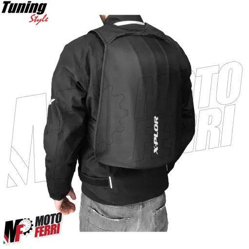 MF2428 Zaino Moto Scooter Rigido X-Plor 18L Anti-urto Tasche + Porta PC 15"