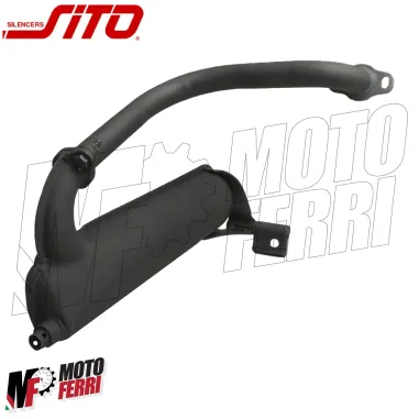 MARMITTA SITO SILURO NERA VESPA 50 SPECIAL R L N PER MOTORE 50 75 90 102 115 CC