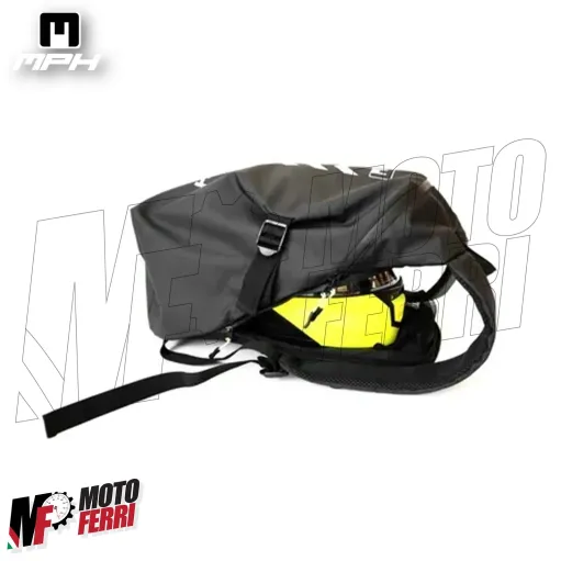 MF4661 Zaino MPH 18L Impermeabile Porta Casco + Tasca Porta PC Moto Scooter