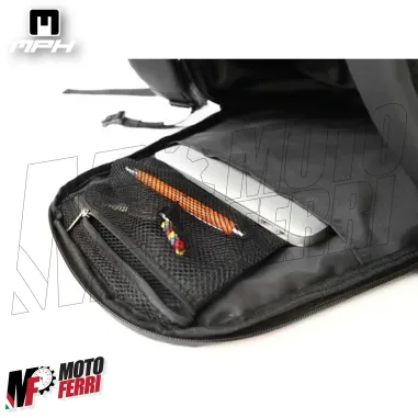 MF4661 Zaino MPH 18L Impermeabile Porta Casco + Tasca Porta PC Moto Scooter