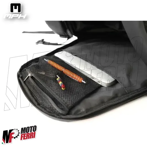 MF4661 Zaino MPH 18L Impermeabile Porta Casco + Tasca Porta PC Moto Scooter
