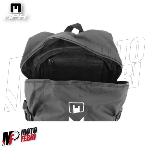 MF4661 Zaino MPH 18L Impermeabile Porta Casco + Tasca Porta PC Moto Scooter