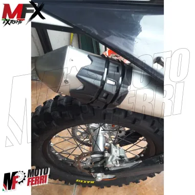 MF4665 Protezione Scarico Marmitta Terminale Nero Universale Cross Enduro 2T 4T